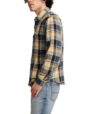 Men's Indigo Plaid Mesa Western Long Sleeve Shirt
