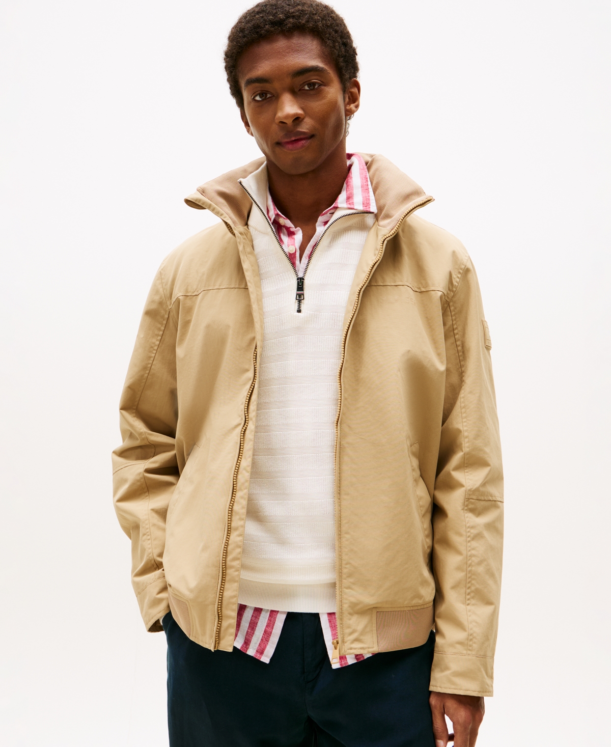 Tommy Hilfiger Men's Regatta Water Resistant Jacket - Desert