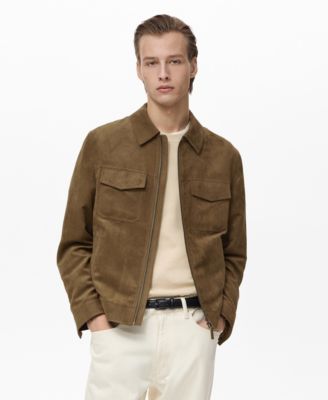 MANGO - Men's Faux-Suede Zipper Jacket