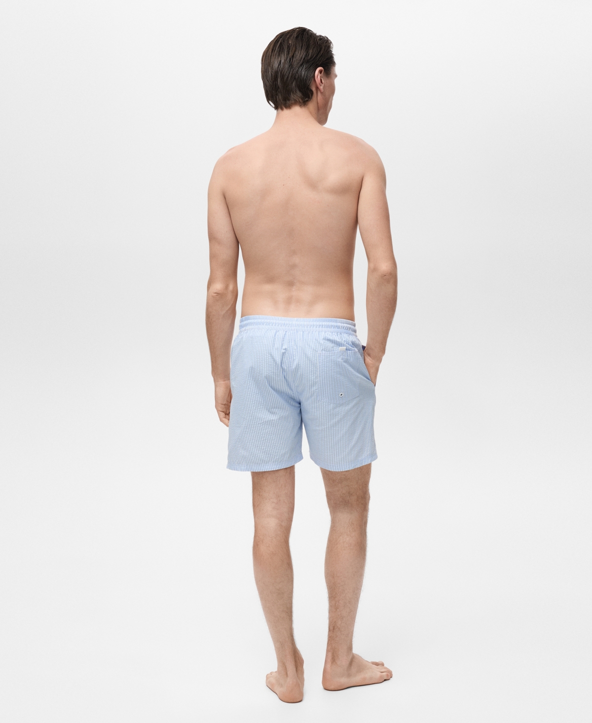 Mango Men's Seersucker Swim Trunks