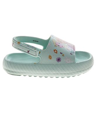 Toddler Girls Frozen Anna and Elsa Hook and Loop Backstrap Slides