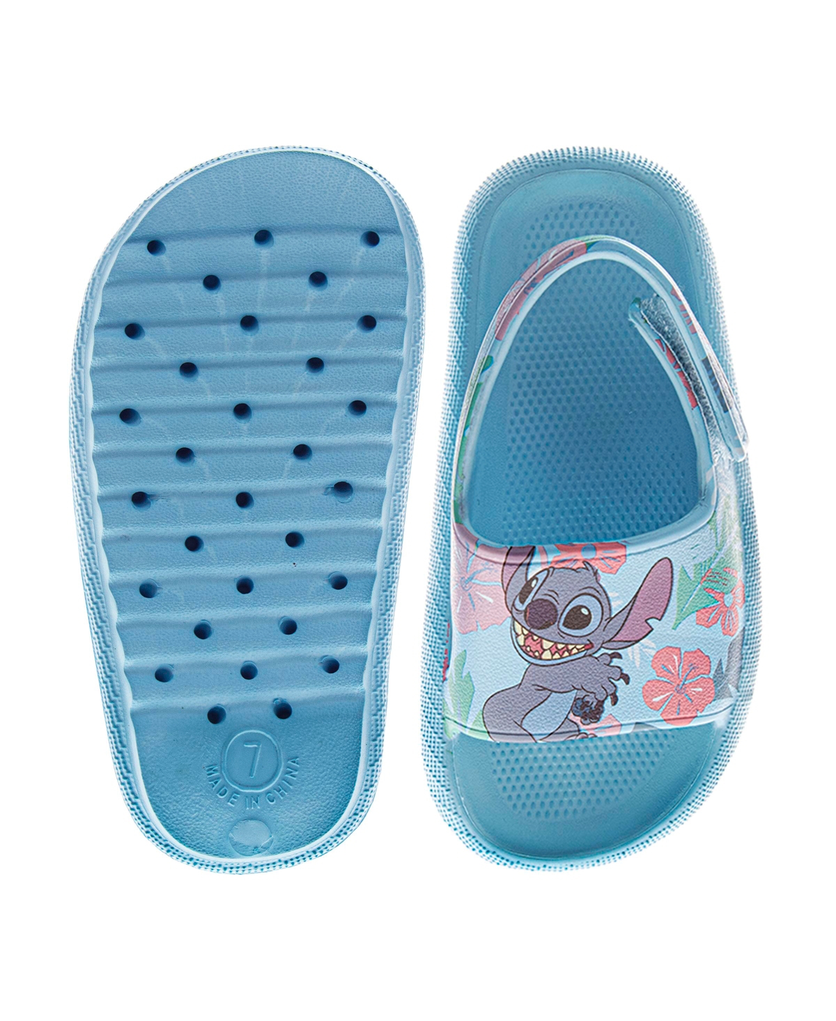 Disney Toddler Girls Stitch And Angel Slip On Slides In Blue