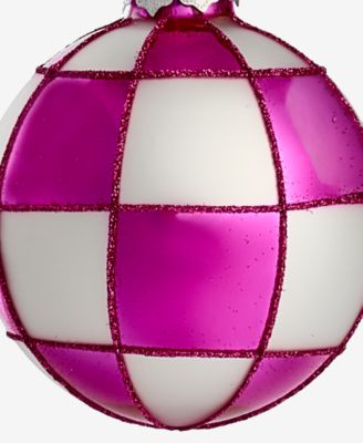 Merry Magic Pink Checkered Ball Ornament, Macy's Exclusive