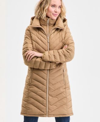 Petite Hooded Bibbed Puffer Coat