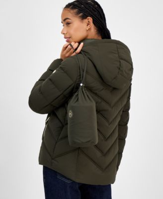 Women's Hooded Bibbed Packable Puffer Coat