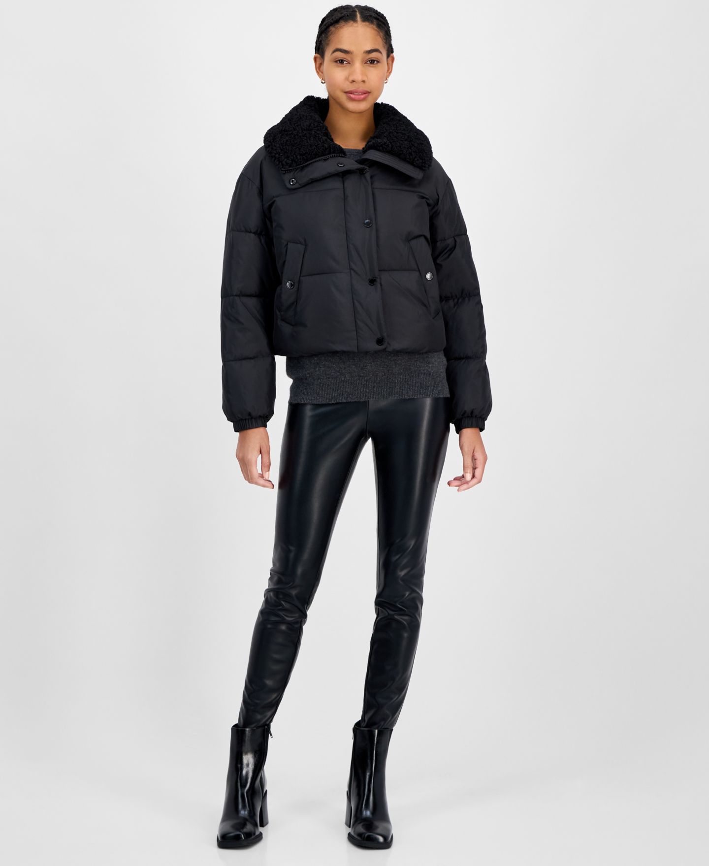 Женская куртка MICHAEL Michael Kors Faux-Fur-Collar Puffer — фото 1