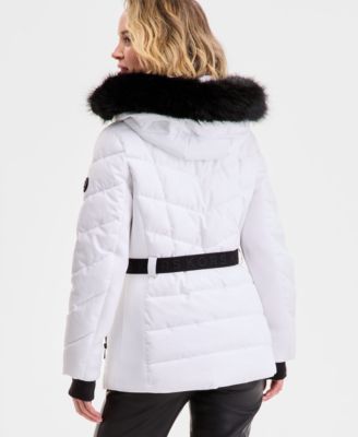 Women's Faux-Fur-Trim Hooded Puffer Coat