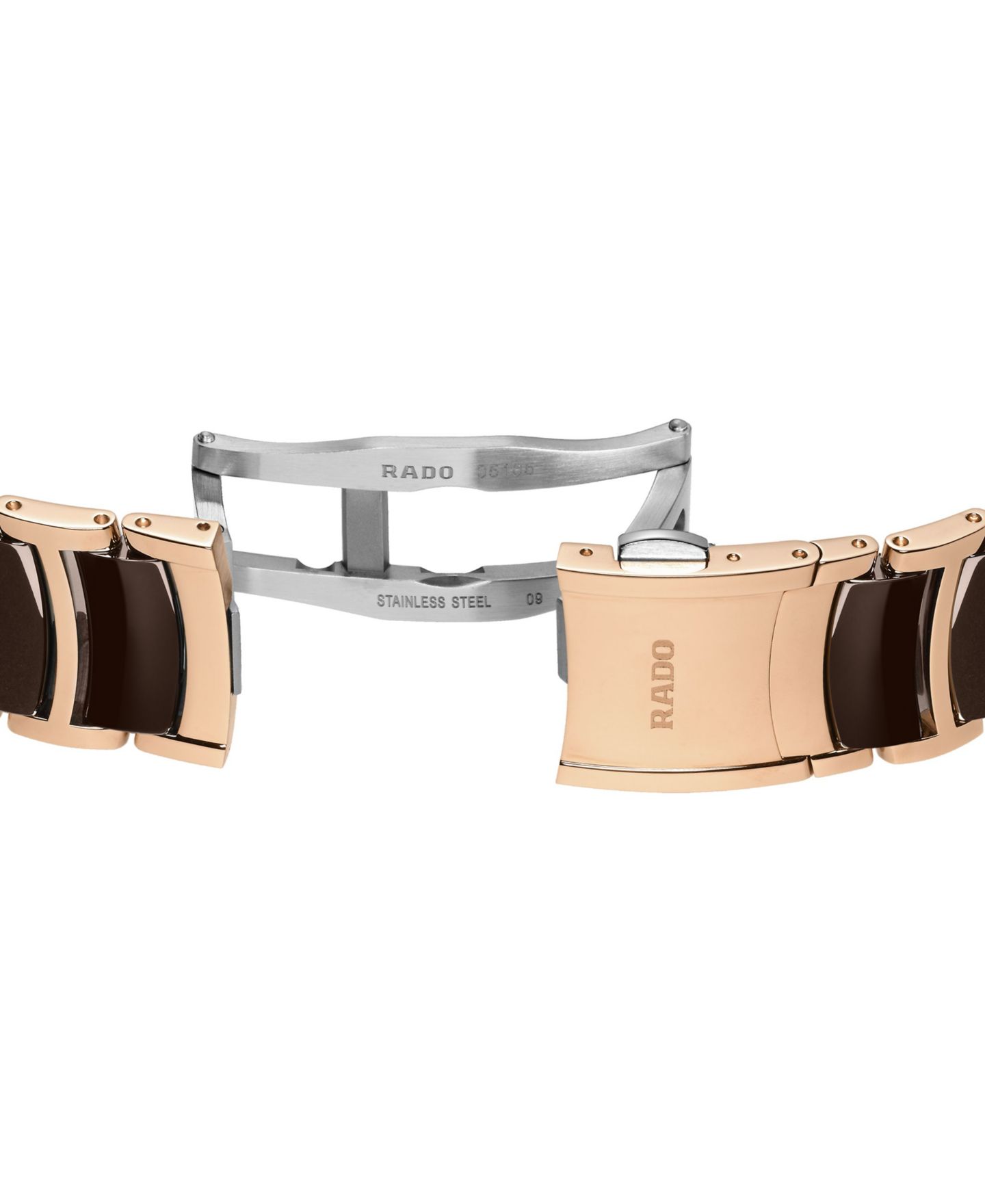 Часы Rado Unisex Swiss Chronograph Centrix Brown Ceramic & Rose Gold PVD Stainless Steel Bracelet Watch 41mm — фото 4