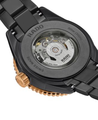 Men's Swiss Automatic Captain Cook Skeleton Black High-Tech Ceramic Bracelet Watch 43mm