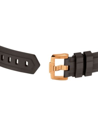 Men's Swiss HyperChrome Brown Rubber Strap Watch 42mm