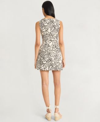 Women's Printed Square-Neck Sleeveless Mini Dress