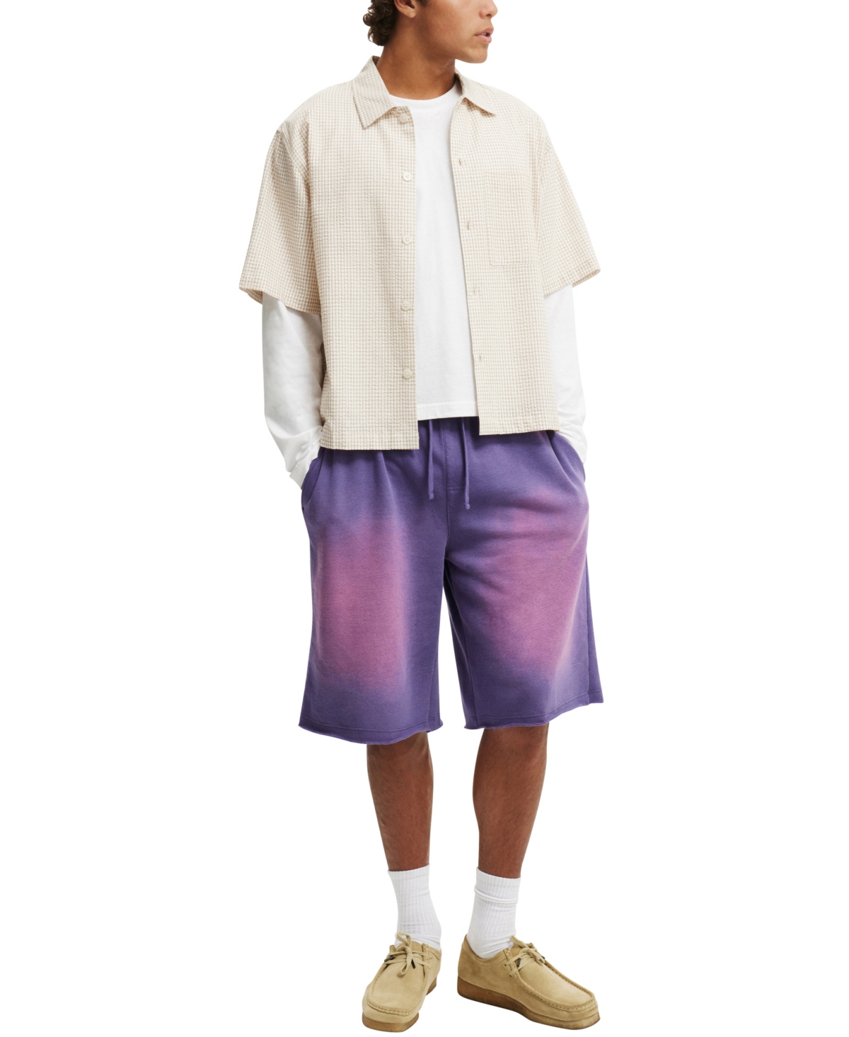 COTTON ON MEN'S SUPER BAGGY FLEECE SHORTS 