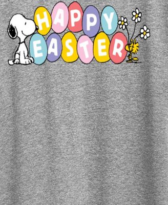 Plus Size Peanuts Happy Easter Graphic Crew Neck T-Shirt