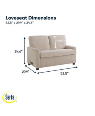 53.3" Corduroy Danson Convertible Loveseat with Charging Port