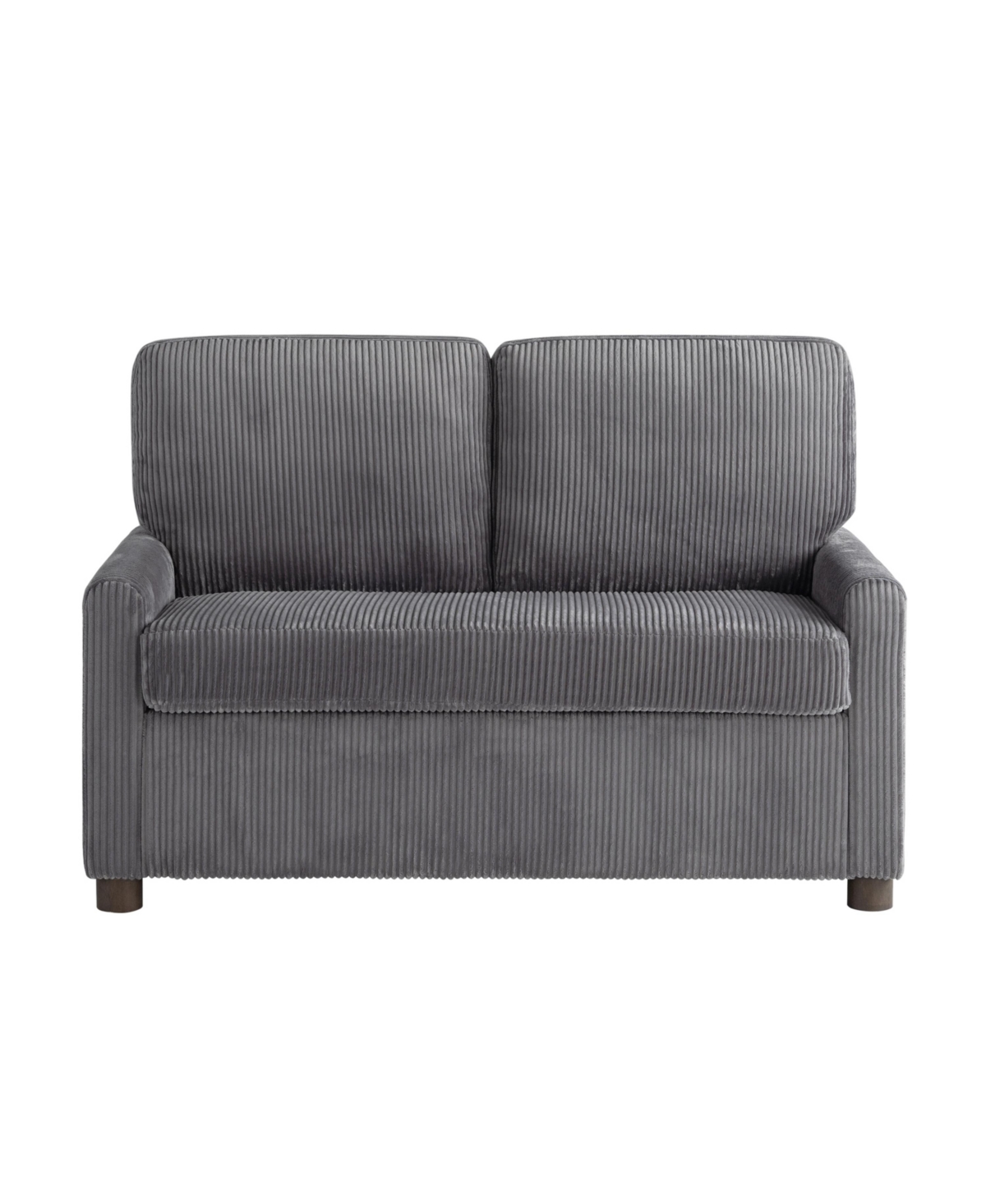 Serta 53.3" Corduroy Danson Convertible Loveseat With Charging Port In Gray