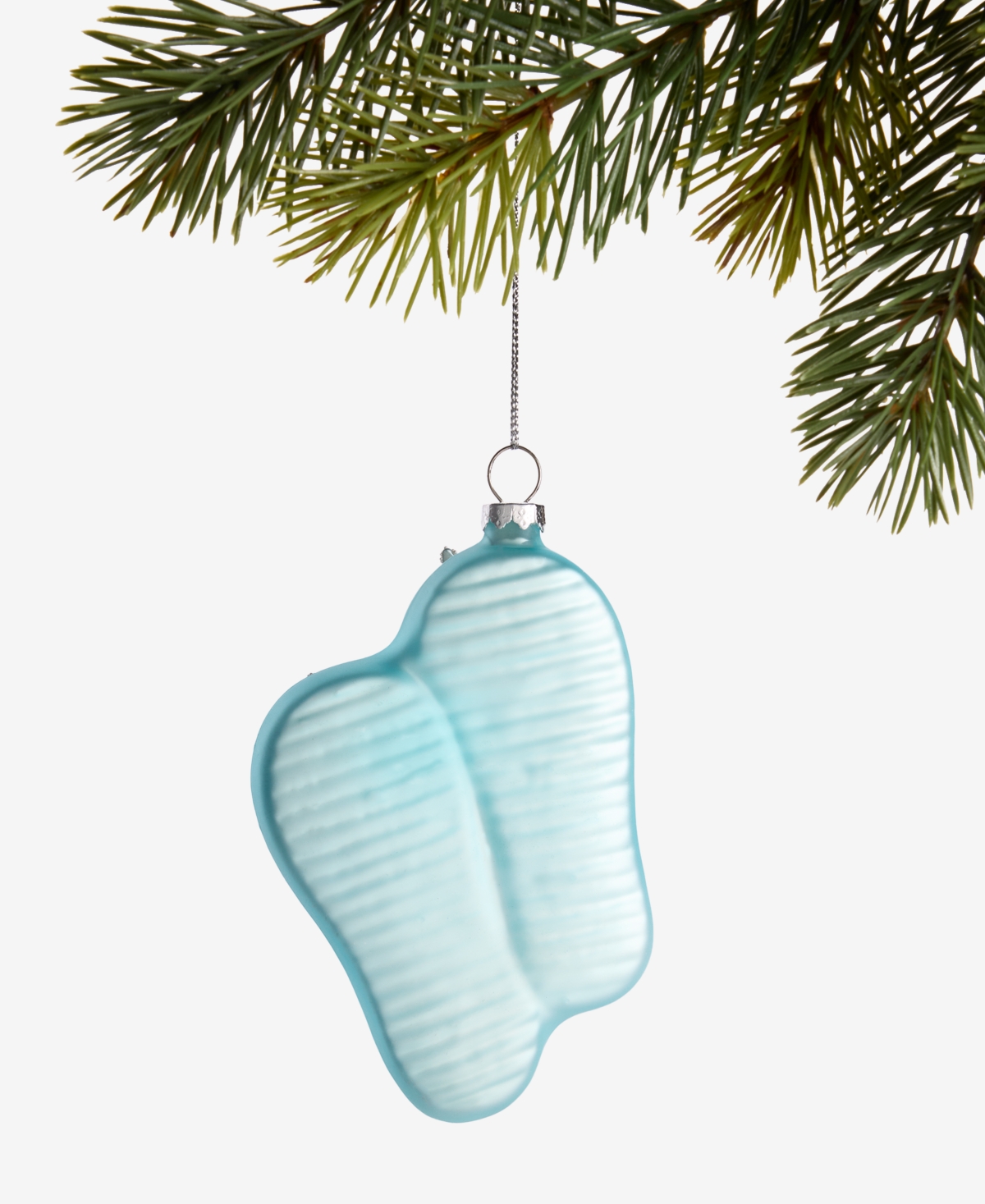 Holiday Lane Seaside Glass Glittered Flip-flops Ornament, Macy's Exclusive In Transparent