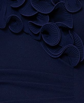 Plus Size Ruffled Side-Slit Evening Gown