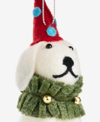 Tiny Tidings Felted Dog with Hat Ornament, Macy's Exclusive