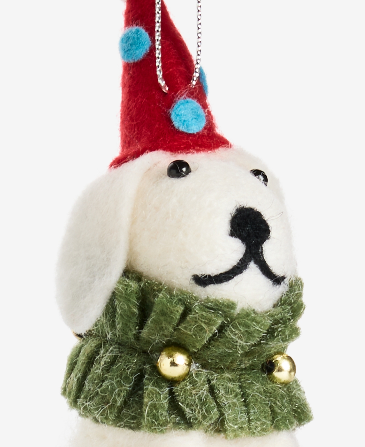 Holiday Lane Tiny Tidings Felted Dog With Hat Ornament, Macy's Exclusive In Transparent