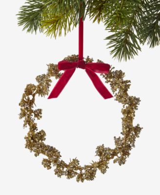 Holiday Lane - Berry Tones Gold-Tone Wreath Ornament