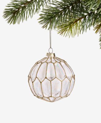 Holiday Lane - Berry Tones Gold Molded Ball Ornament