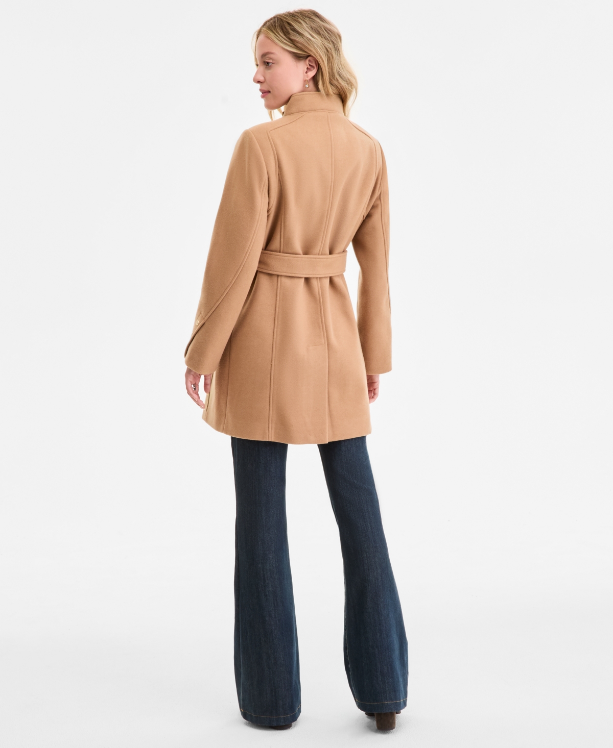 Michael Kors Michael  Women's Asymmetric Belted Coat, Exclusively At Macy's In Brown
