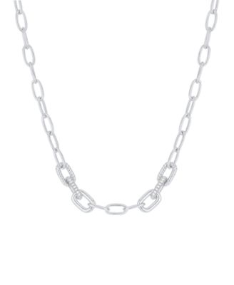 Cubic Zirconia Link Chain Necklace