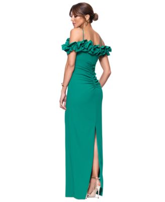 Women's Halter-Strap Ruffled Gown