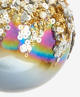 Enchanted Forest Glass Embellished Ball Ornament, Macy's Exclusive