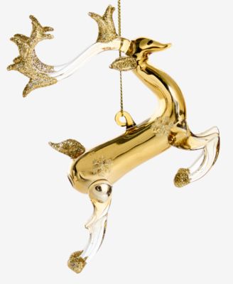 Gilded Glamour Glass Deer Ornament, Macy's Exclusive