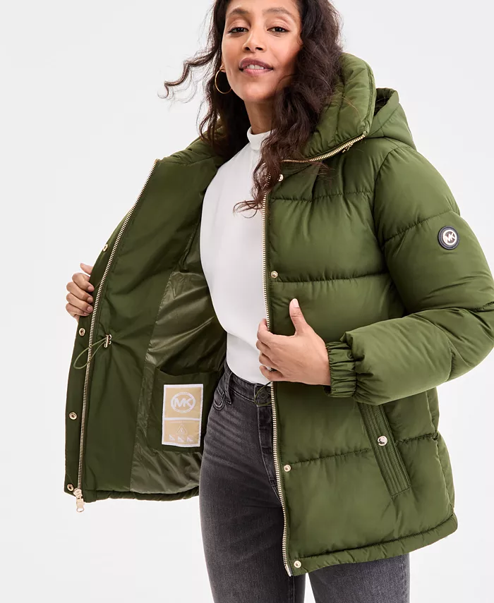 Women's Hooded Anorak Puffer Coat - thumbnail 6