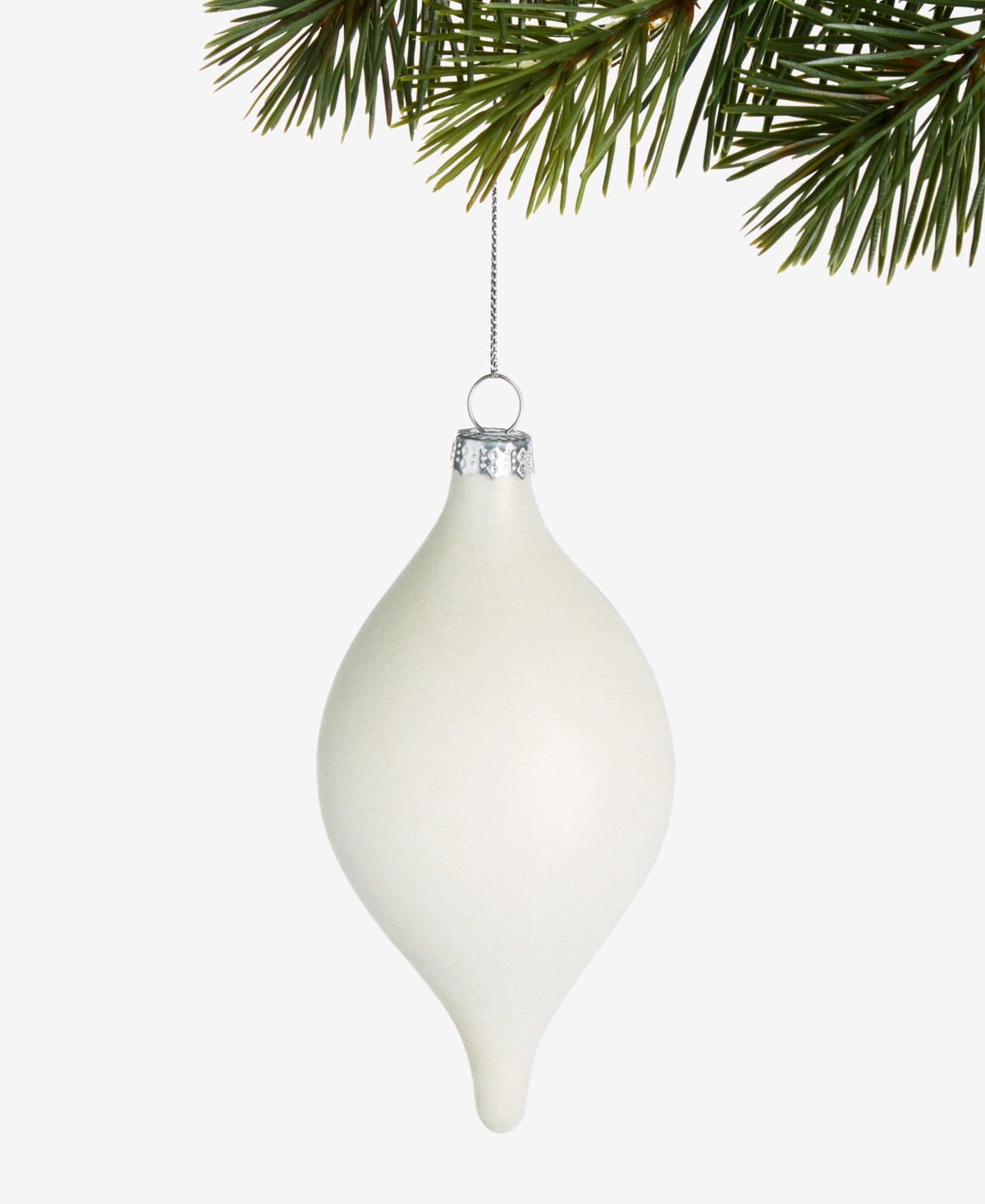 Holiday Lane Iced Delight White Reflector Finial Ornament, Macy's Exclusive In White