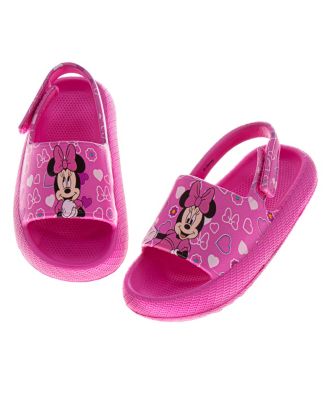 Toddler Girls Minnie Mouse Hook and Loop Backstrap Slides