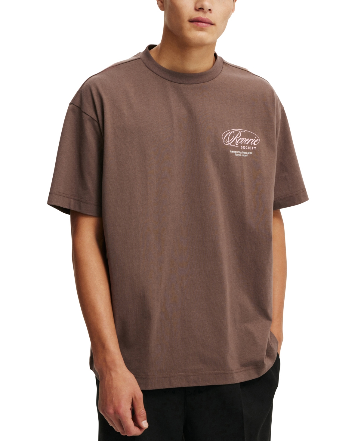 COTTON ON MEN'S BOX FIT TEXT T-SHIRT 
