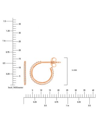 Cubic Zirconia Small Hoop Earrings (1/2 ct. t.w.) in 14k Gold-Plated Sterling Silver, 0.62" 