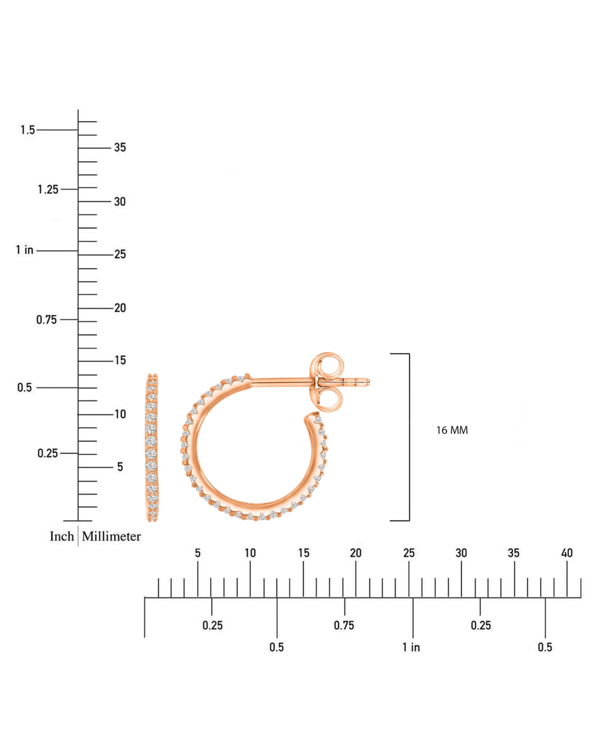 Macy's Cubic Zirconia Small Hoop Earrings (1/2 Ct. T.w.) In 14k Gold-plated Sterling Silver, 0.62"