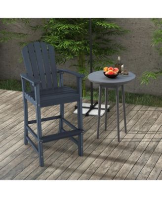 Counter Height Outdoor HDPE Bar Stool with Armrests and Footrest