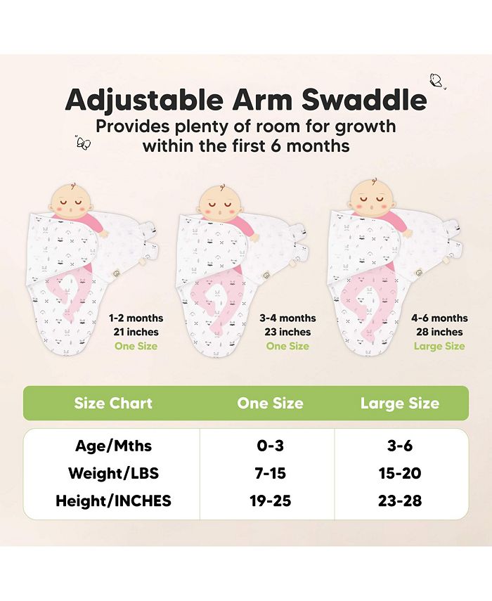 3pk Organic Swaddle Sleep Sacks with Knot Hats, Newborn 0-3 Months - Multi - ONE SIZE