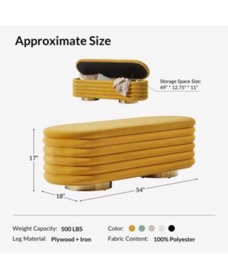 Rupert Bench with Gold-finished Metal Legs