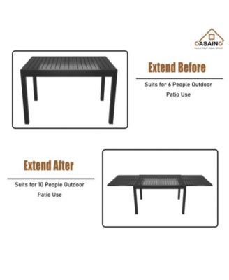 Aluminum Patio Outdoor Extendable Dining Table