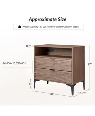 Auguste 2-Drawer Nightstand with Charging Port