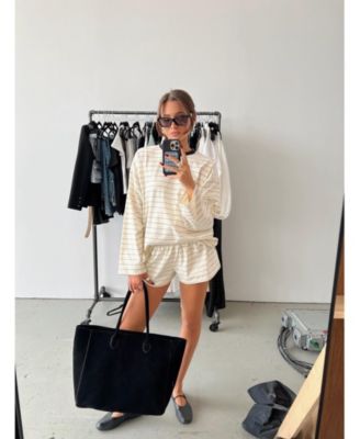 Women's Long Sleeve Stripe Boxy Shirt