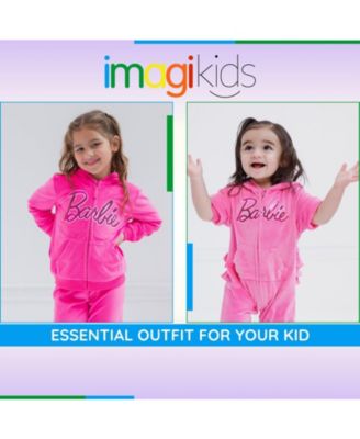 Baby Girls Velour Matching Family Zip Up Hoodie & Pants Outfit Set Adult