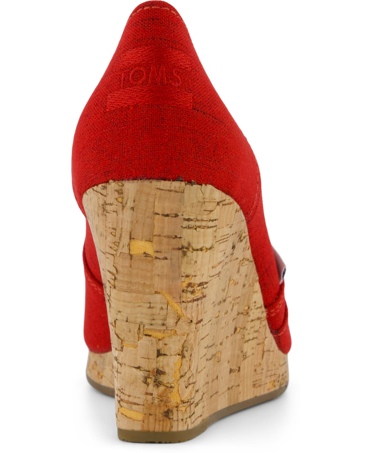 Toms Women's Slip On Wedge Sandals In Red Crosshatch Jacquard