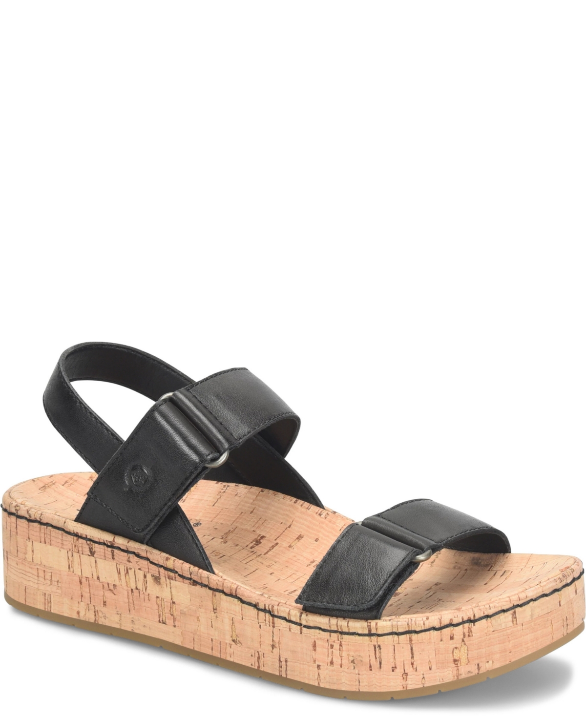 Born Women's Sloan Round Toe Wedge Sandals In Black
