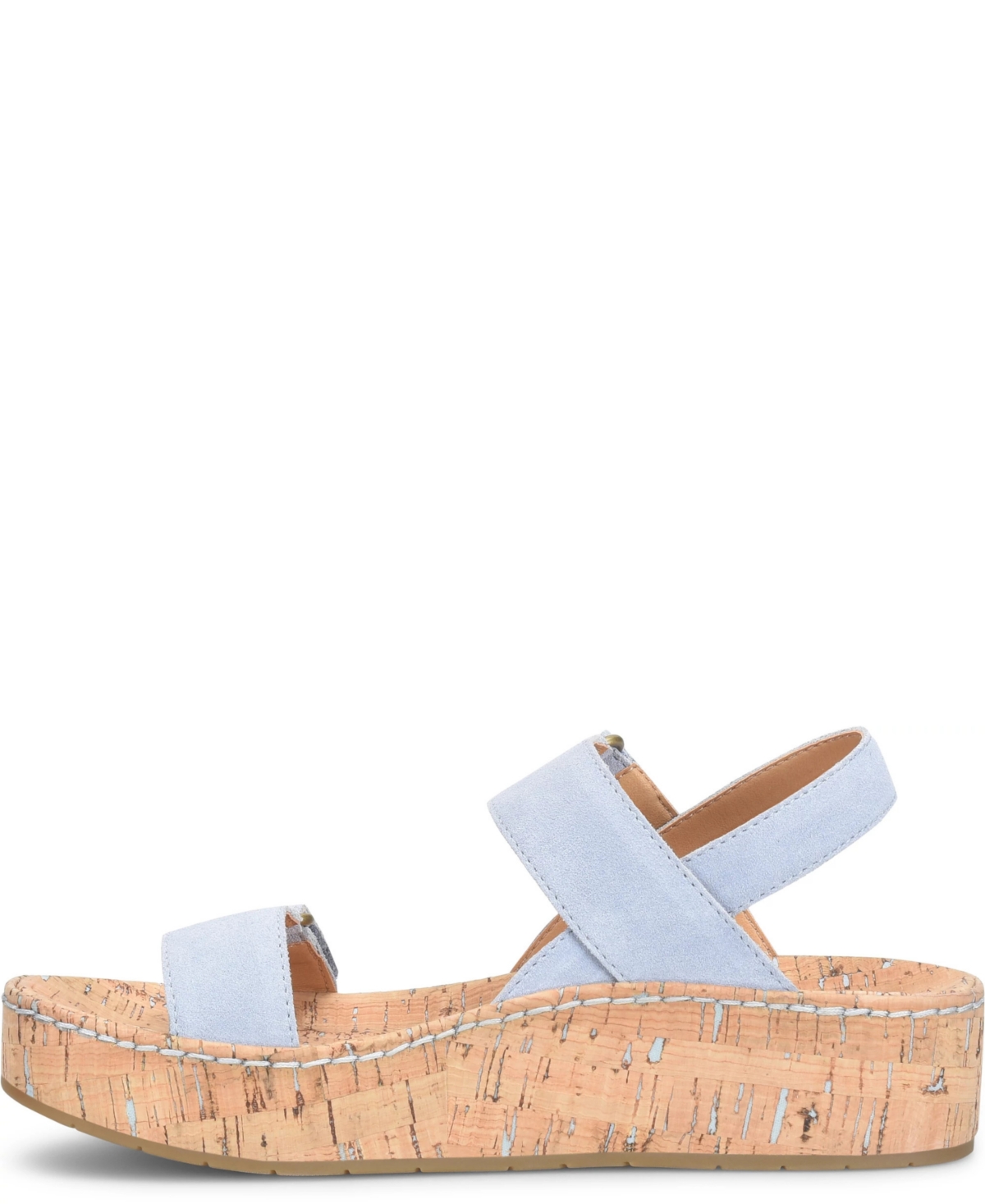Born Women's Sloan Round Toe Wedge Sandals In Gray Nuvola