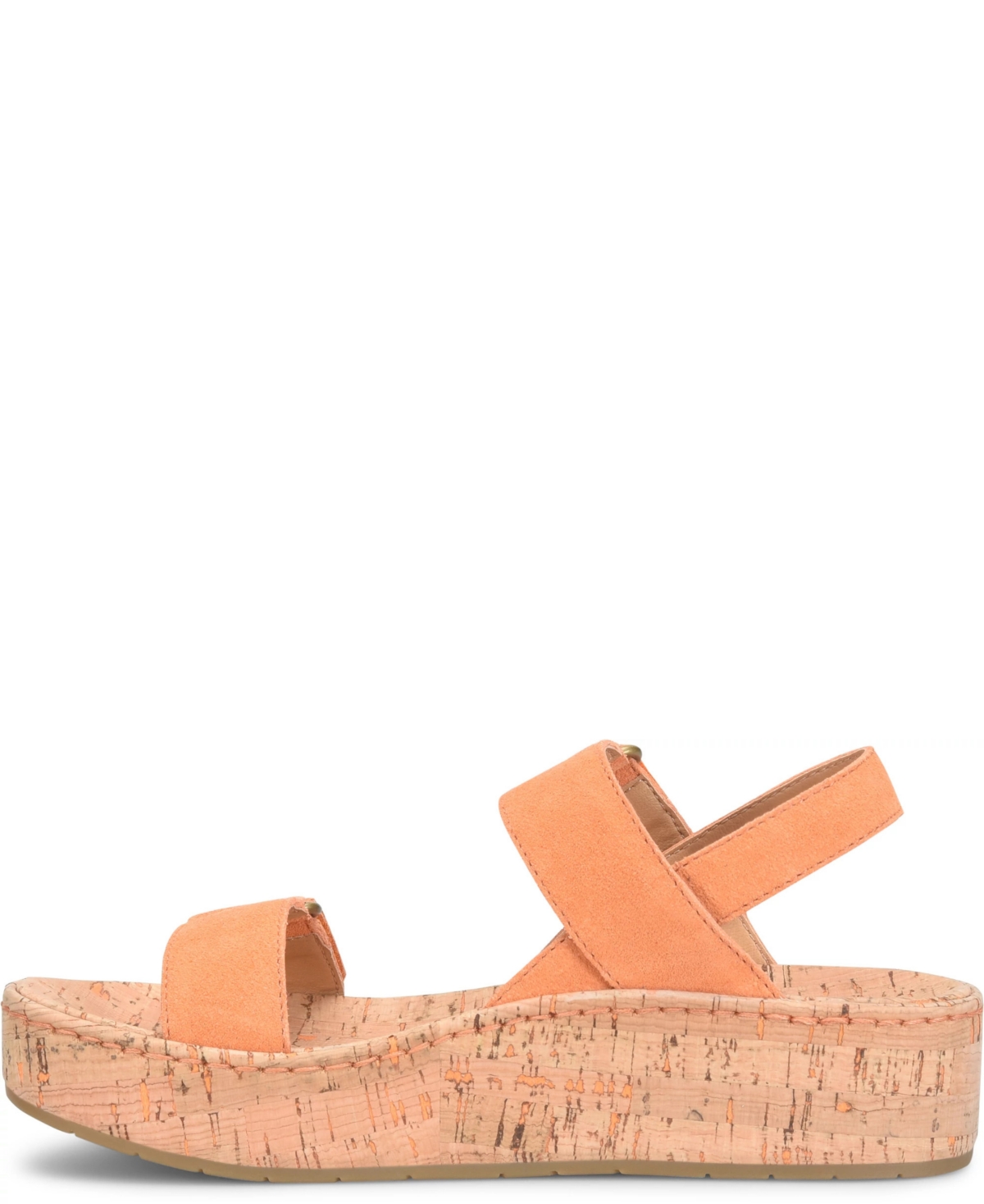 Born Women's Sloan Round Toe Wedge Sandals In Orange Albicocca