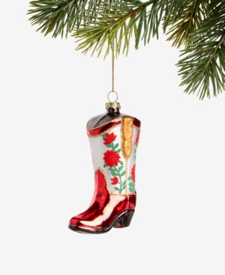 Holiday Lane - Eclectic Charm Glass Cowboy Boot Ornament