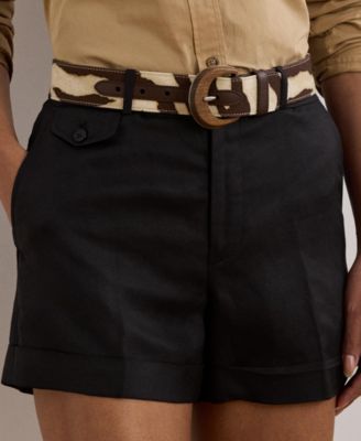 Women's Pleated Linen-Blend Twill Shorts
