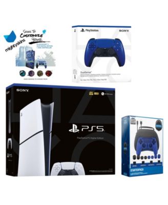 PlayStation 5 Slim Digital with Extra Cosmic Red Controller, Pro Gamer Starter Kit and MightySkins Decal Voucher